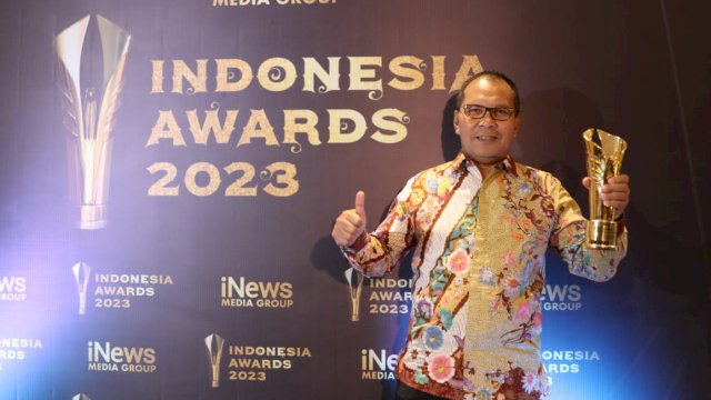 Wali Kota Makassar Moh Ramdhan Pomanto dalam acara Indonesia Awards 2023 yang diselenggarakan INews Media Grup di Jakarta Concert Hall INews Tower, Kamis (31/08/2023) malam.