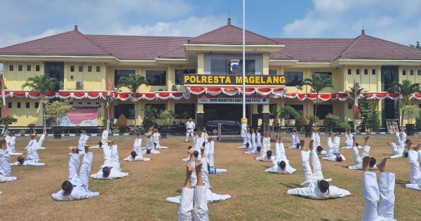 Tingkatkan Kemampuan Personel, Polresta Magelang Gelar Ujian Bela Diri Polri