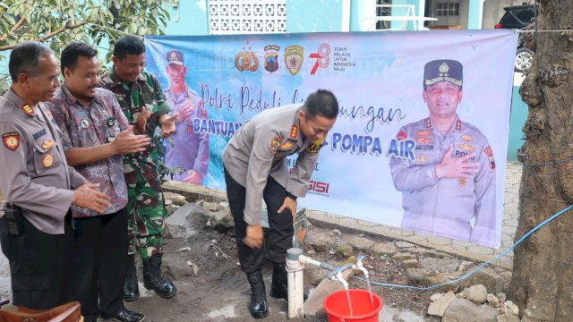 Bantu Sumur Bor, Kadus Kauman Magelang : “Terima Kasih Polresta Magelang”