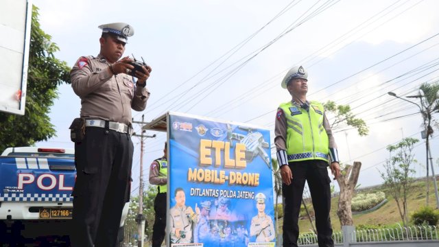 Lagi, Ditlantas Polda Jateng Uji Coba Tilang ETLE Drone