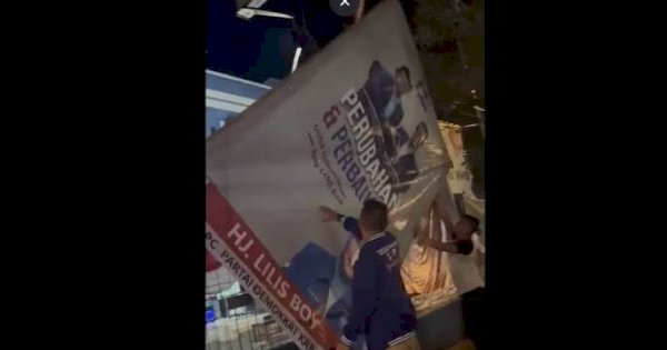 Protes, Partai Demokrat “Take Down” Spanduk Anies-AHY Pasca Keputusan NasDem