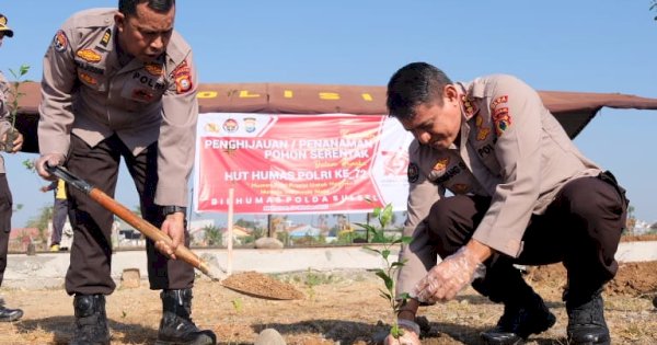 Hari Jadi Humas Polri ke-72, Bidhumas Polda Sulsel dan Polres Tanam 4.545 Bibit Pohon
