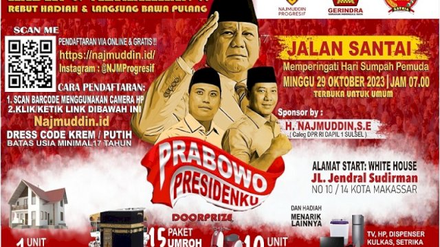 Jalan Santai Sumpah Pemuda-NJM di Makassar Mendekati 500 Ribu Pendaftar, Ingin Pecahkan Rekor MURI