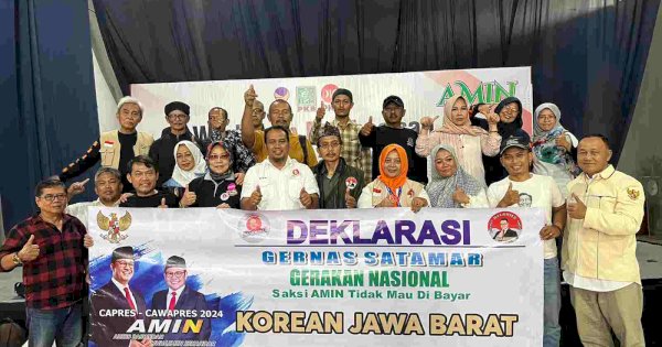 Relawan KoReAn Jawa Barat Deklarasikan Gerakan Nasional Saksi AMIN Tak Mau Dibayar