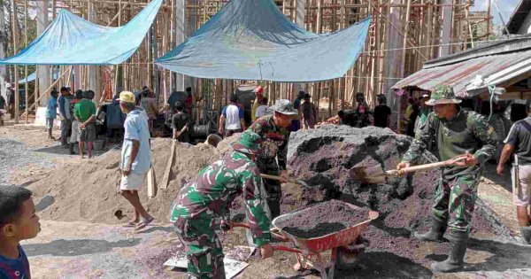 Koramil 02/Bulukumpa Wujudkan Semangat Gotong-Royong dalam Pembangunan Masjid