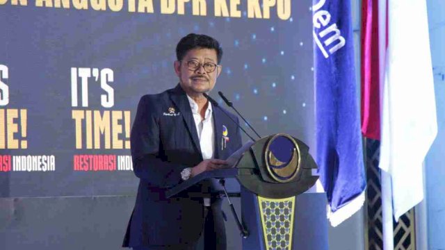 SYL dengan atribut partai NasDem. Foto: ist