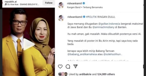 Ridwan Kamil Pajang Potret Wajahnya Dirombak Mirip Andika Mahesa