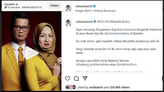Ridwan Kamil Pajang Potret Wajahnya Dirombak Mirip Andika Mahesa