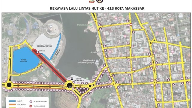 Rekayasa Lalin pada HUT Kota Makassar. Foto: dok Dishub