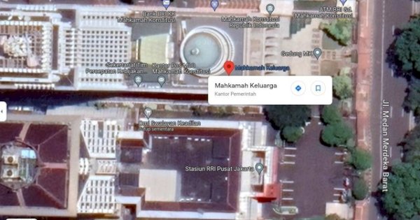 Sisi Lain Polemik Putusan Usia Capres-Cawapres, Titik ‘Mahkamah Keluarga’ Muncul di Google Maps