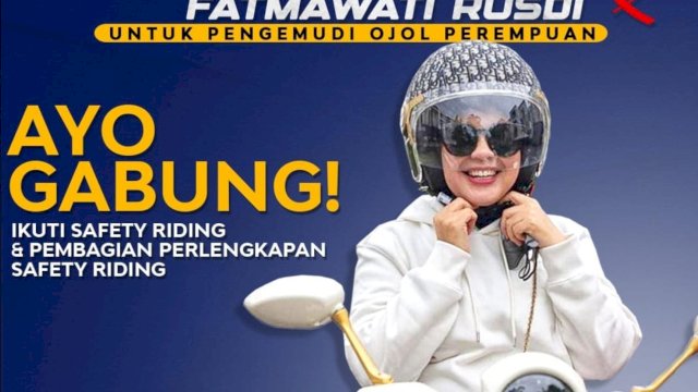 Khusus Perempuan, Besok Fatmawati Rusdi Bagi-bagi Savety Riding Ojol hingga Pelatihan Barista