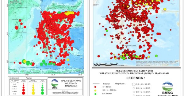 Sepanjang 2023, BMKG Regional IV Catat 3.214 kali Gempa Bumi