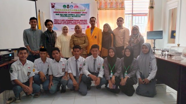 Universitas Karya Dharma Makassar menjalin kerjasama strategis dengan SMK Maarif Husnul Khatimah Polewali Mandar. (Foto:Ist) 