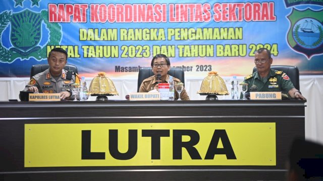 Rakor Lintas Sektoral di Lutra dalam rangka pemantapan Natal 2023 dan Tahun Baru 2024.||Foto:Ist 