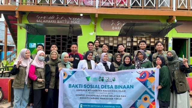 Kolaborasi LKMI, KOHATI HMI Maktim dan Dompet Dhuafa Sulsel Bakti Sosial di Desa Binaan