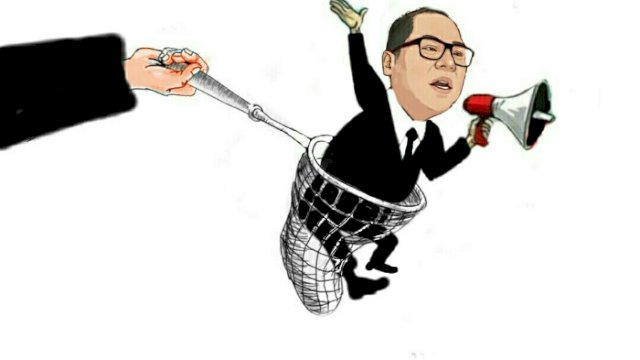 Karikatur Jubir Timnas Anies Muhaimin (AMIN) ditangkap (Dodi/harian.news)