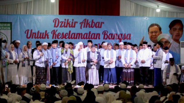  Kiai Kampung Nusantara berkumpul menyatakan dukungannya kepada Prabowo-Gibran. Foto: ist