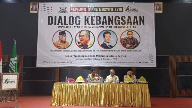 Ilham Arif Sirajuddin (IAS) turut menjadi narsum dalam Dialog Kebangsaan Pimpinan Wilayah Pemuda Muhammadiyah Sulsel. Foto: dok 
