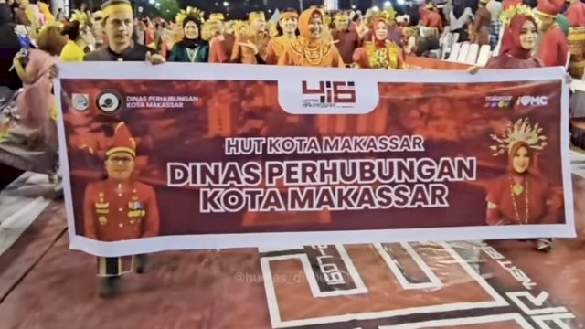 Dishub Makassar Ikut Meriahkan Karnaval HUT Kota Makassar ke 416 di CPI