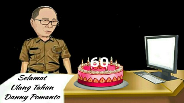 Karikatur ulang tahun Wali Kota Makassar Danny Pomanto (Dodi/harian.news)