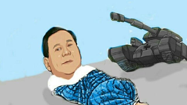 Karikatur Prabowo Subianto dikritik soal alutsista (Dodi/harian.news)