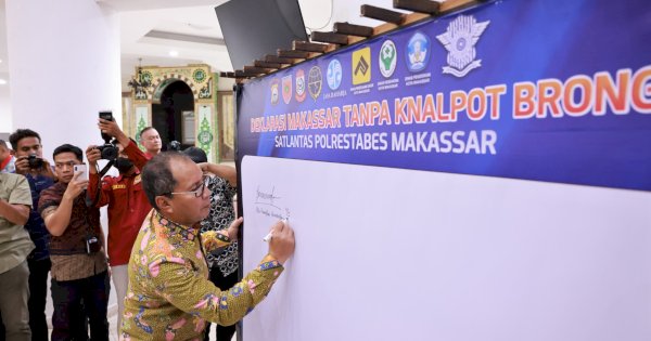 Kapolres dan Wali Kota Tandatangani Makassar Tanpa Knalpot Brong