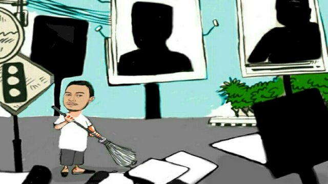 Karikatur alat peraga kampanye semerawut (Dodi/harian.news)