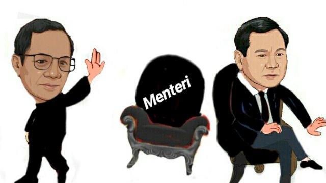 Karikatur Mahfud MD dan Prabowo Subianto (Dodi/harian.news)