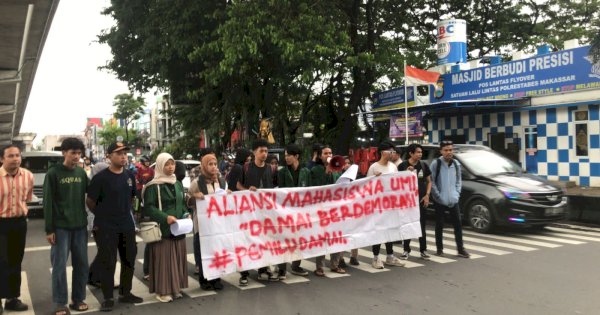 Aksi Pemilu Damai, Aliansi Mahasiswa UMI Menyerukan Prinsip Siap Menang dan Siap Kalah