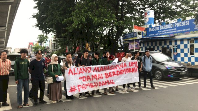 Aksi Pemilu Damai, Aliansi Mahasiswa UMI Menyerukan Prinsip Siap Menang dan Siap Kalah