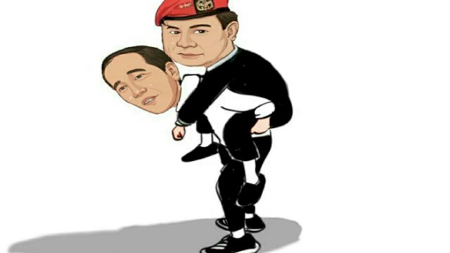 Karikatur Prabowo Subianto dan Presiden Jokowi (Dodi/harian.news)