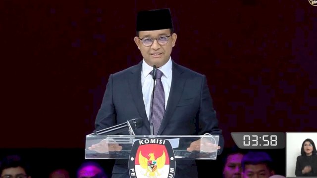 Capres nomor urut 01, Anies Baswedan. Foto: tangkapan layar youtube KPU