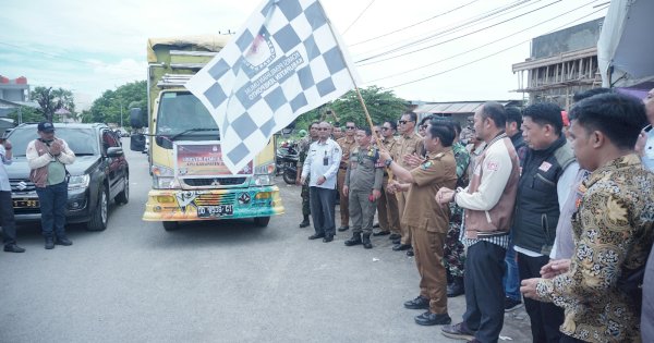 Distribusi Logistik Pemilu, Pj Bupati Jeneponto Resmi Lepas Puluhan Truk