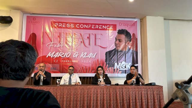 uasana konferensi pers Intimate Februari with Mario G Klau, di Claro Hotel, Senin (12/02/ 2024). Foto: harian.news/rasak
