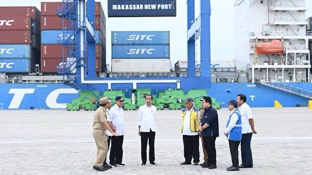 Menteri BUMN turut hadir dalam peresmian pelabuhan MNP di Makassar. Foto: harian.news/rasak