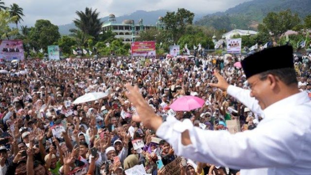 Salah satu suasana kampanye akbar Anies Baswedan. Foto: ist