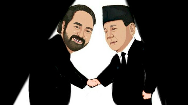 Karikatur Pertemuan Surya Paloh dengan Prabowo Subianto (Dodi/harian.news)