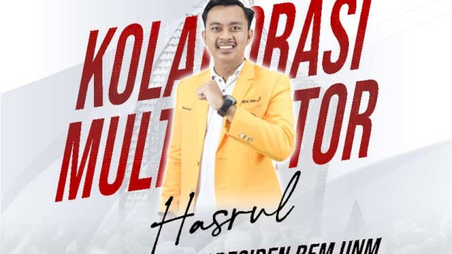 BEM UNM. Hasrul resmi pimpin BEM UNM setelah terpilih secara aklamasi. (Foto:Sosmed)