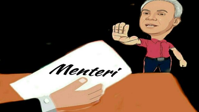 Karikatur Ganjar Pranowo tolak jabatan menteri (Dodi/harian.news)