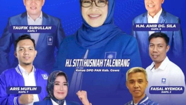 Jajaran caleg PAN Gowa yang berhasil duduk di DPRD. Gambar: dok HN/Yusrizal