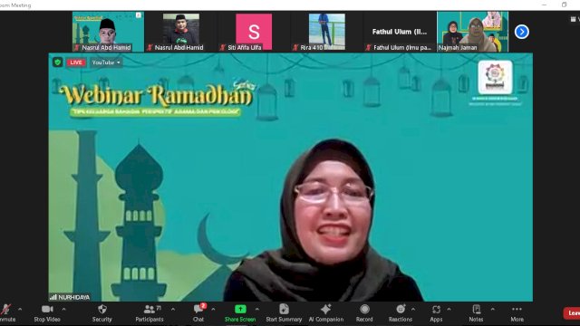 Webiner Ramadhan, salah satu item acara dari Gebyar Ramadan Nurani Institute. Foto: ist