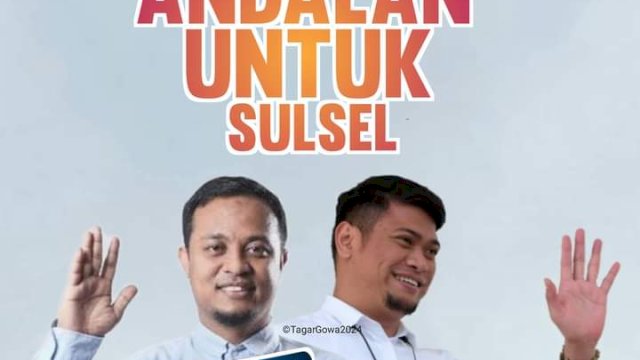 Gambar desain Andalan untuk Sulsel yang tersebar luas di Gowa. Hingga saat ini, belum terkonfirmasi kebenaran terkait paket politik untuk Pilgub Sulsel ini. Gambar: ist