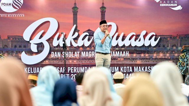 Buka puasa bersama Perumda Air Minum Makassar. Foto: dok