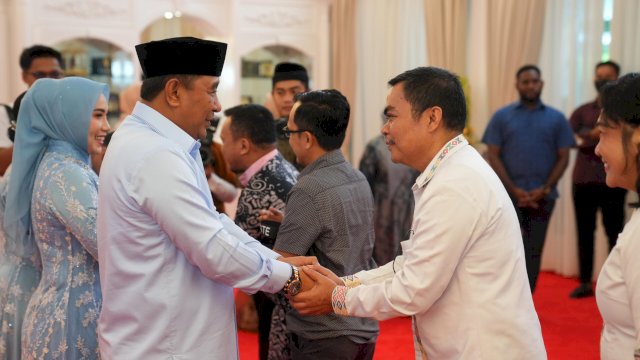 Open house hari kedua Idulfitri bersama PJ Gubernur Sulsel Bahtiar Baharuddin. Foto: dok 