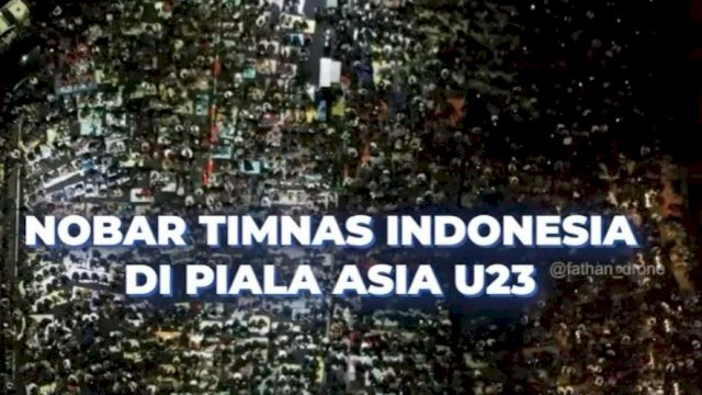 suasana nobar timnas Piala Asia U-23 AFC 2024 pada laga lalu. Foto: dok @fathan_drone 