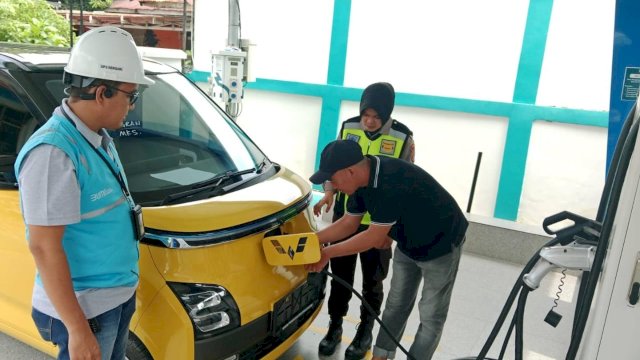 SPKLU PLN saat periode mudik lebaran. (Foto: Humas PLN)