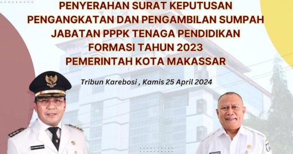 Pekan Depan, Pemkot Makassar Bakal Lantik 1.851 PPPK Formasi Guru