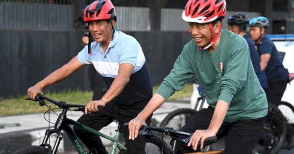 Presiden Jokowi dan Mentan Sarapan dan Bersepeda Bareng di Lombok