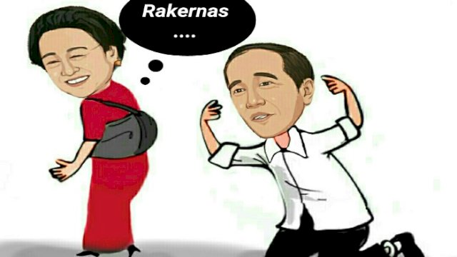 Karikatur Presiden Jokowi dan Megawati (Dodi/harian.news)
