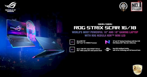Laptop Gaming Pilihan Gamers, ROG Strix Scar 18